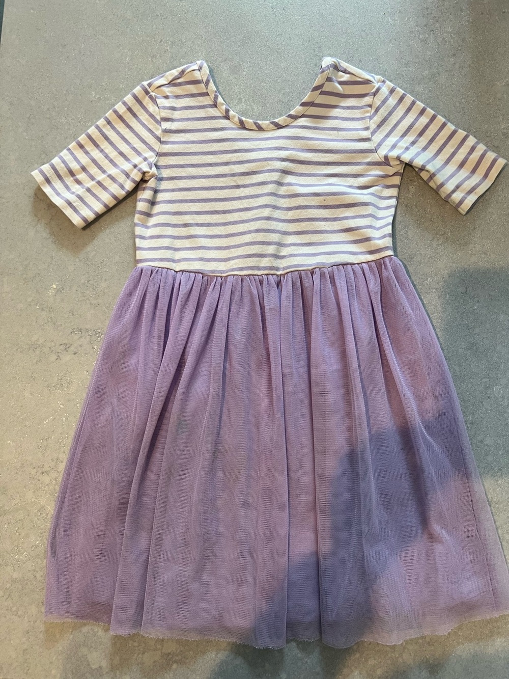Like new. Hannah Andersson. Girls' Purple Stripe Tulle Dress. Size 4